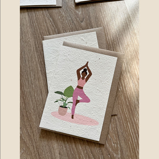 Yoga Tree Pose Plantable Card from Rosy Thoughts
