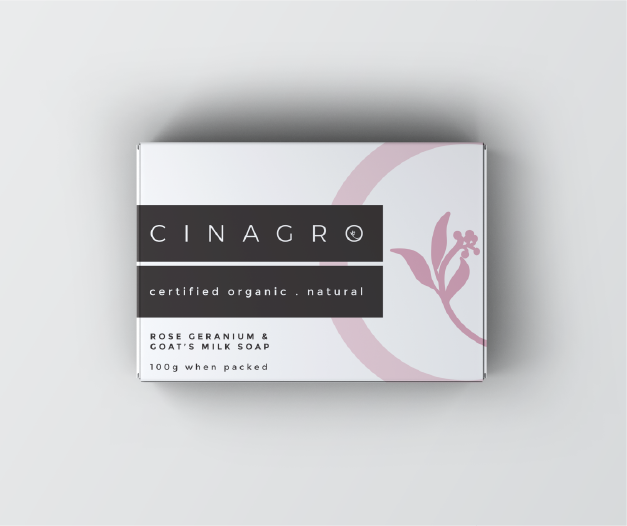 Cinagro: Certified Organic Rose Geranium & Goat’s Milk Soap Bar