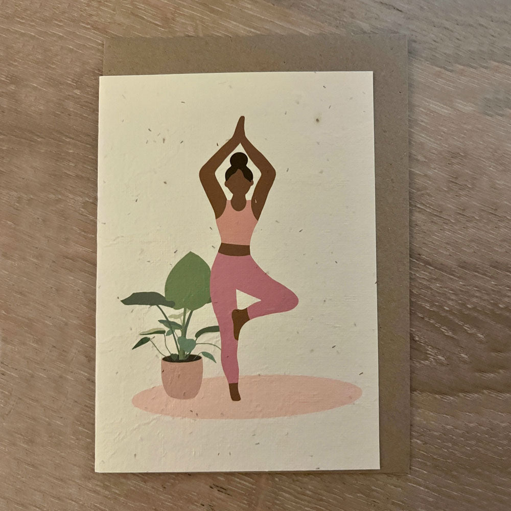 Yoga Tree Pose Plantable Card from Rosy Thoughts