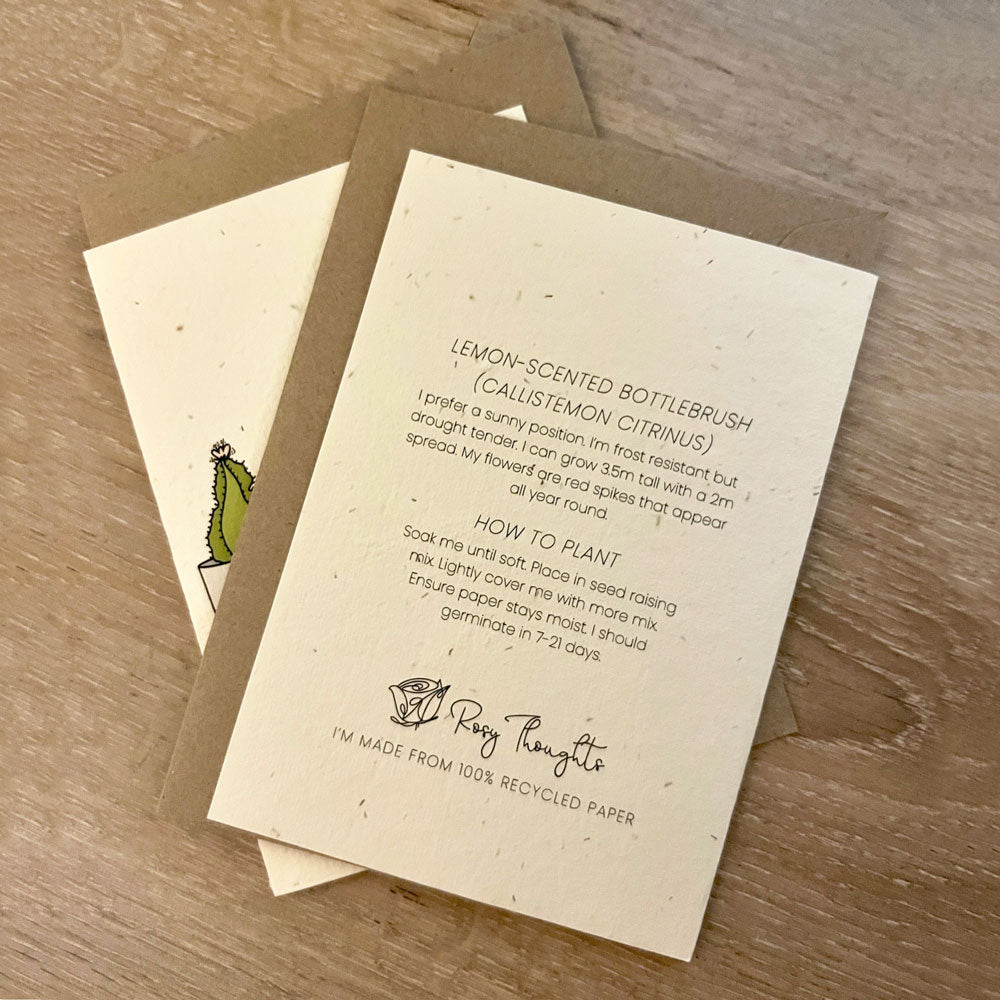 Plantable Card: Cacti  from Rosy Thoughts