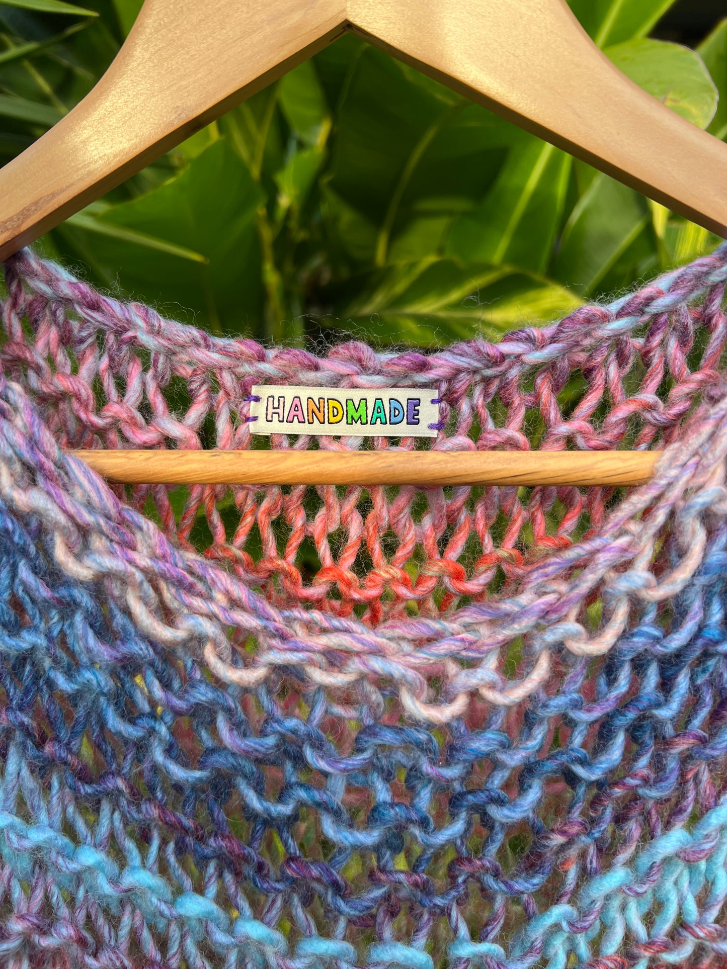 Handmade Rainbow Chunky Mohair Knit Vest | Sustainable Fashion