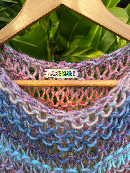 Handmade Rainbow Chunky Mohair Knit Vest | Sustainable Fashion