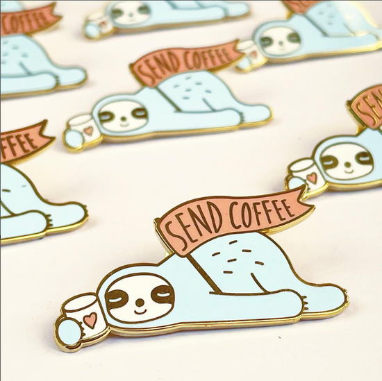 Send Coffee Sloth Stick Pin