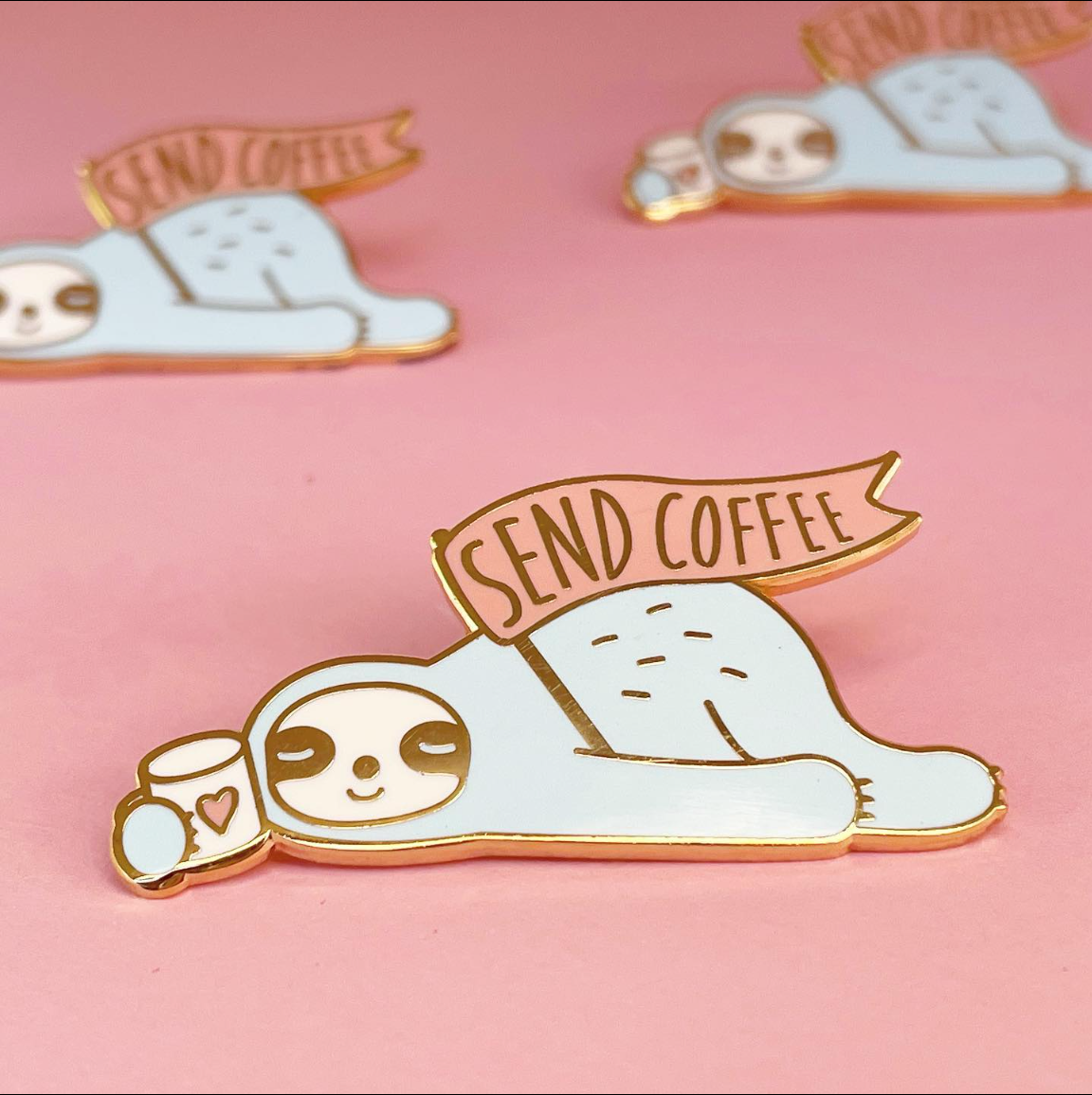Send Coffee Sloth Stick Pin