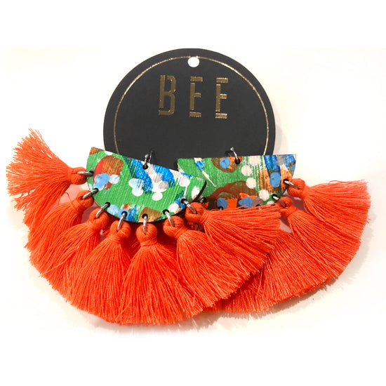 Load image into Gallery viewer, EARRINGS | BEE Deluxe Drops - Bret Orange Two

