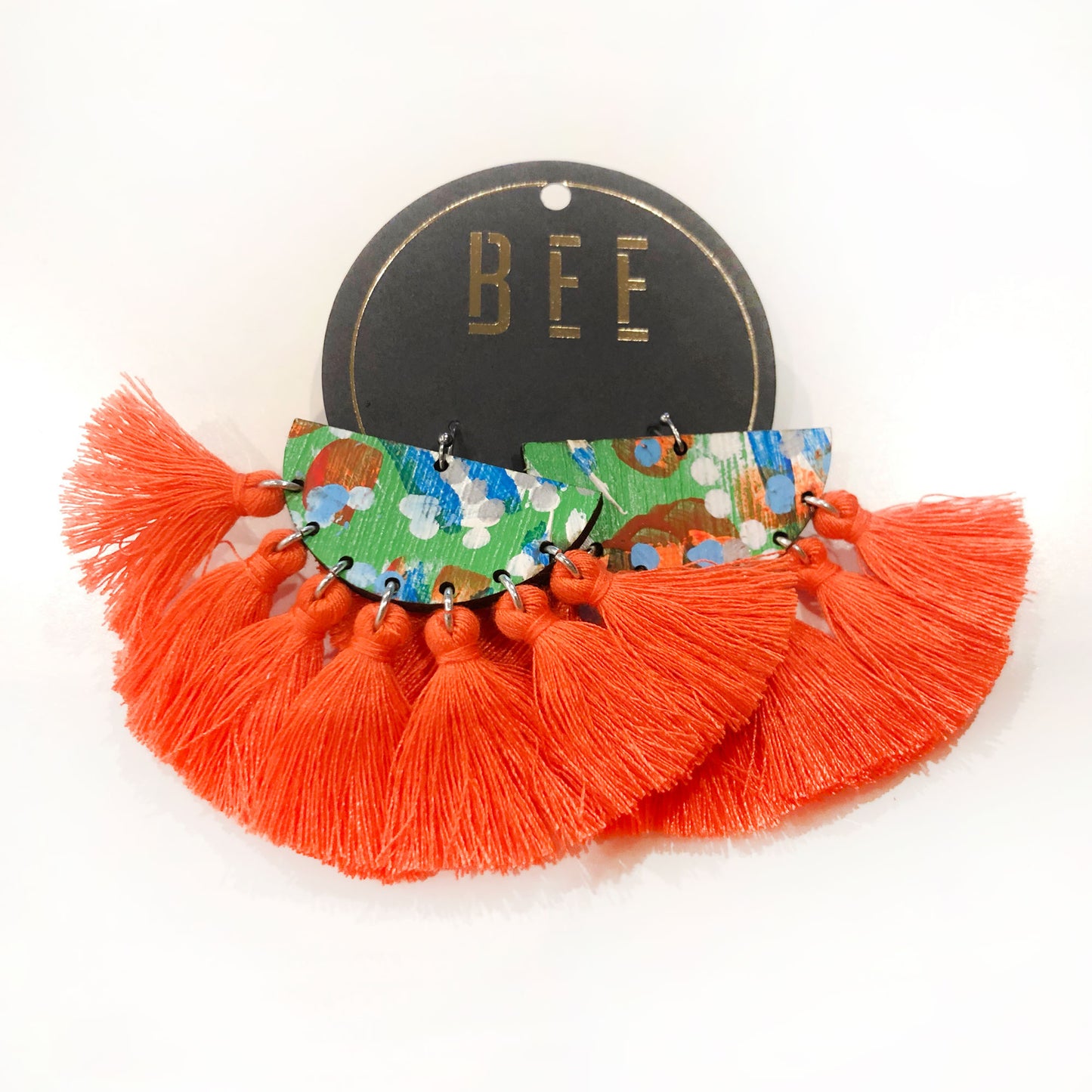 Load image into Gallery viewer, EARRINGS | BEE Deluxe Drops - Bret Orange Two

