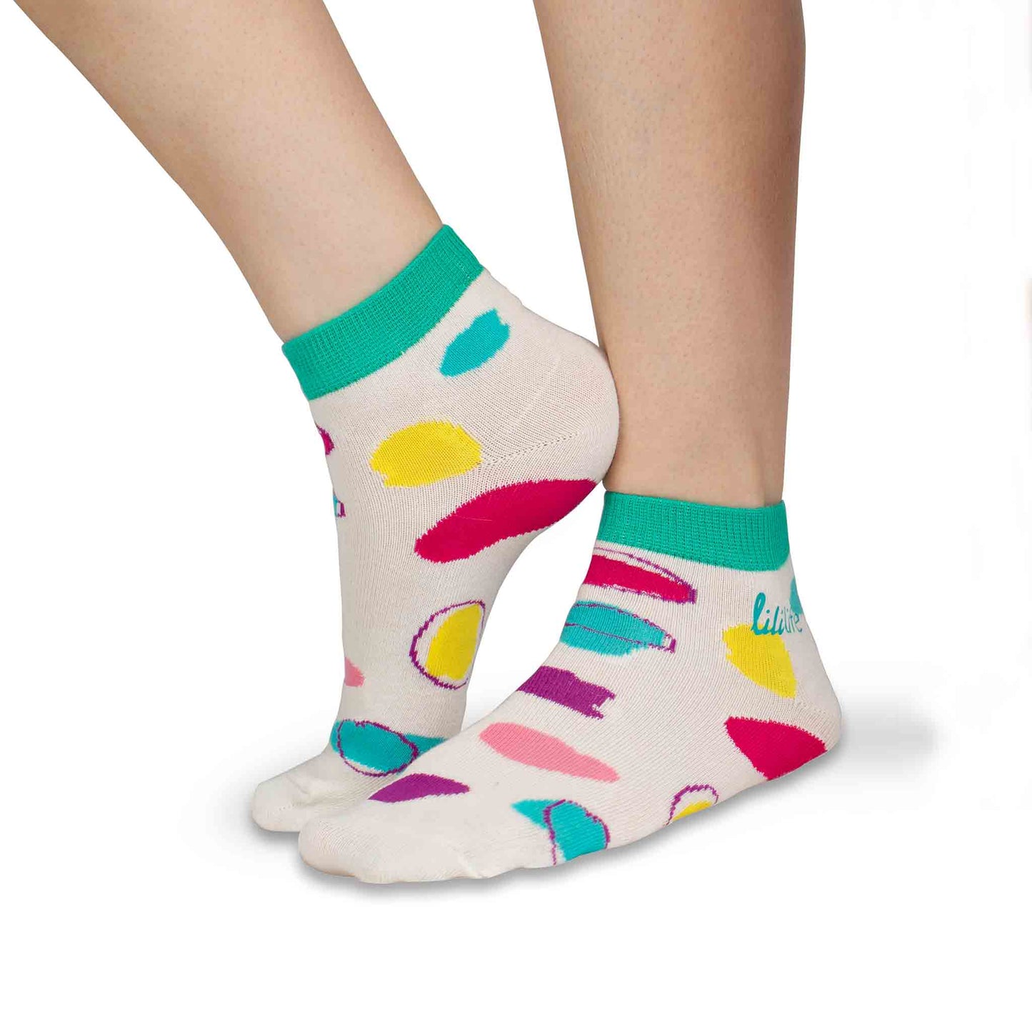 H 'n' H - Coloured Dots Ankle Socks