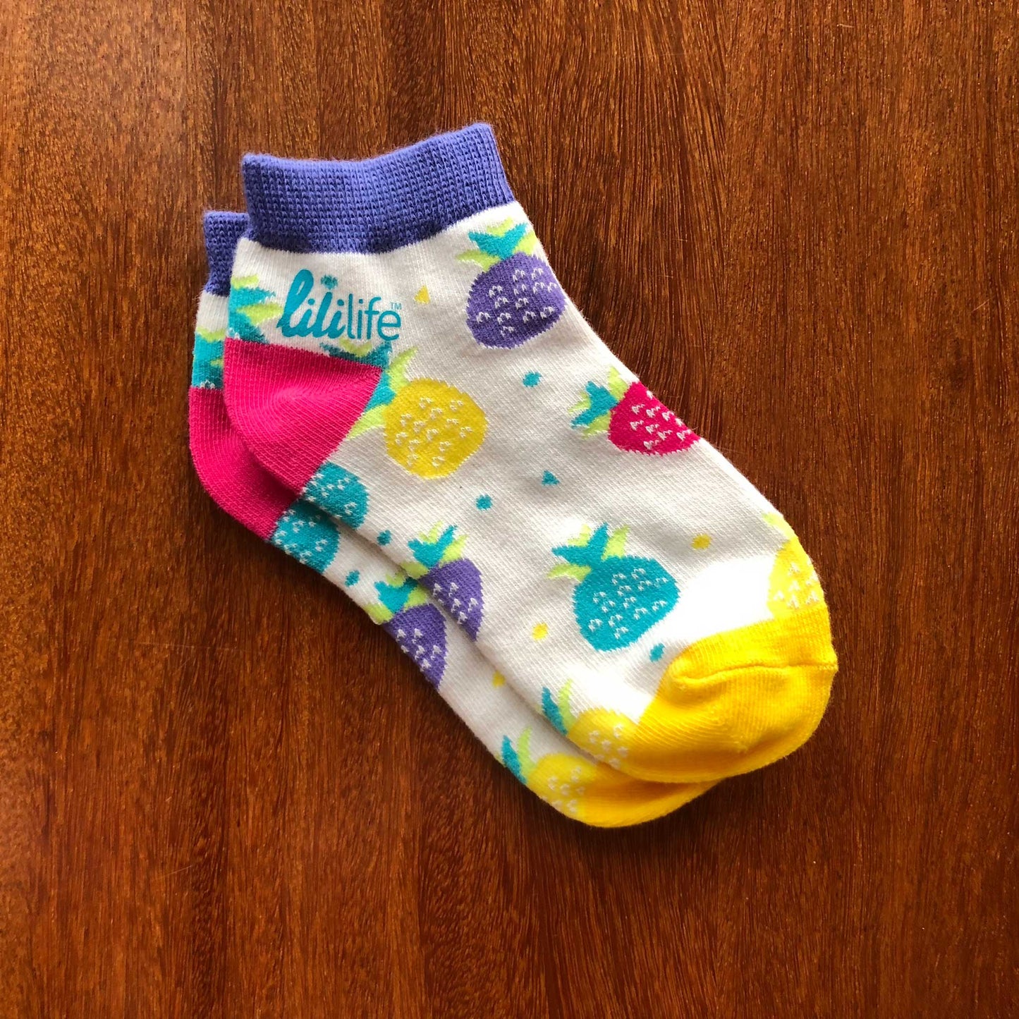Kids Ankle Socks | Coloured Pineapples