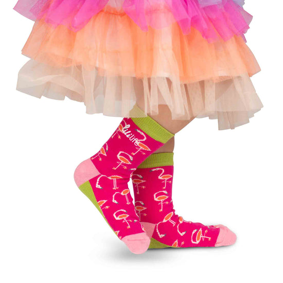 Kids Crew Socks | Flamingo - Bright Pink