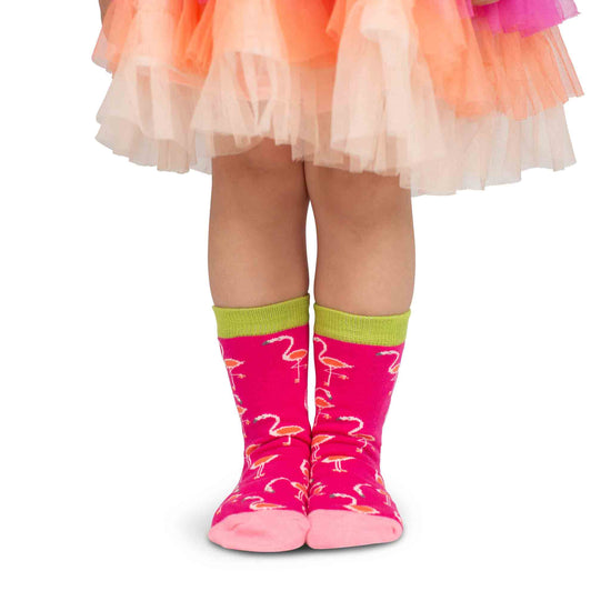 Kids Crew Socks | Flamingo - Bright Pink