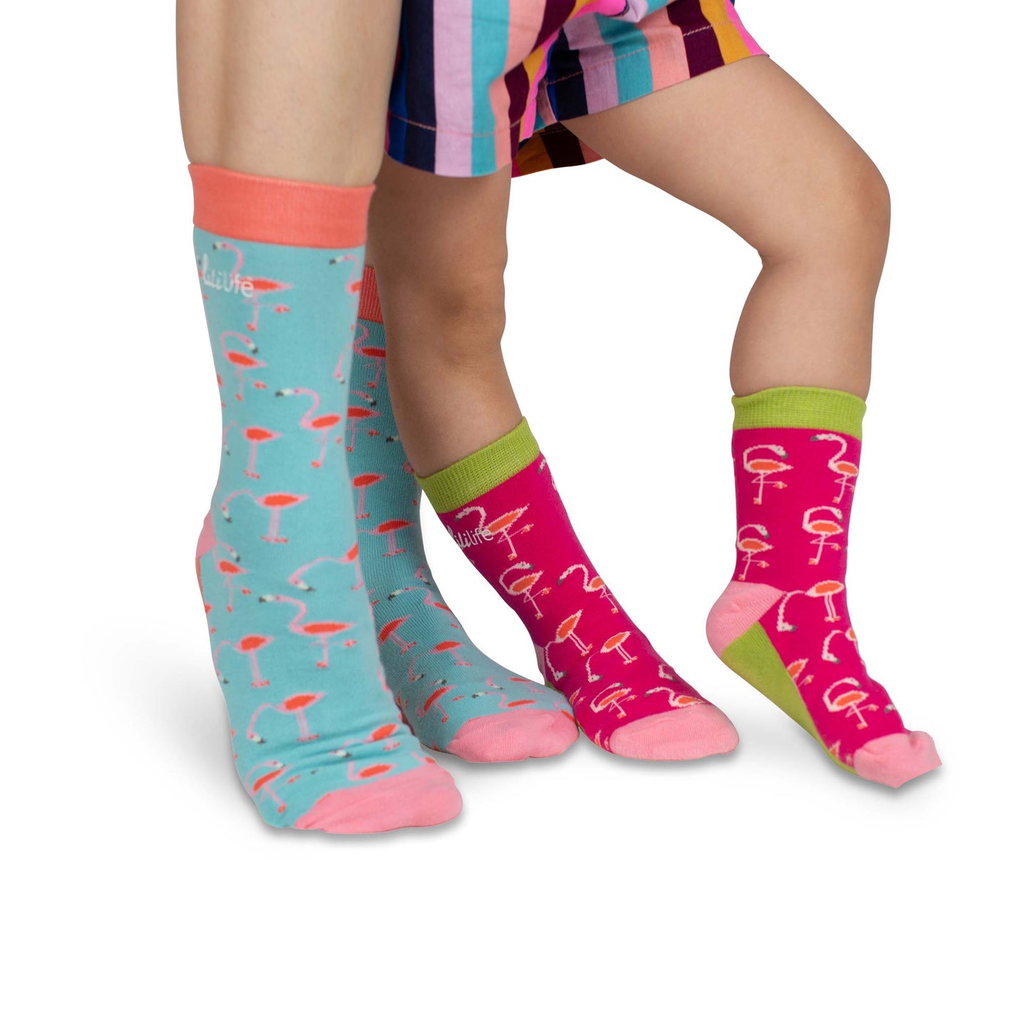 Mama & Me Socks | Bright Flamingo