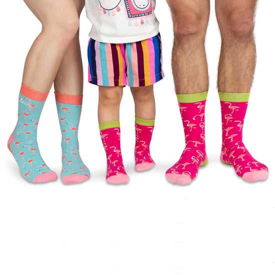 Mama & Me Socks | Bright Flamingo