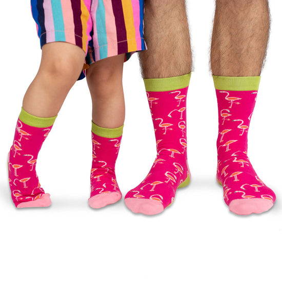 Mama & Me Socks | Retro Flamingos