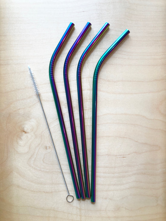 liliLife Iridescent Stainless Steel Straws