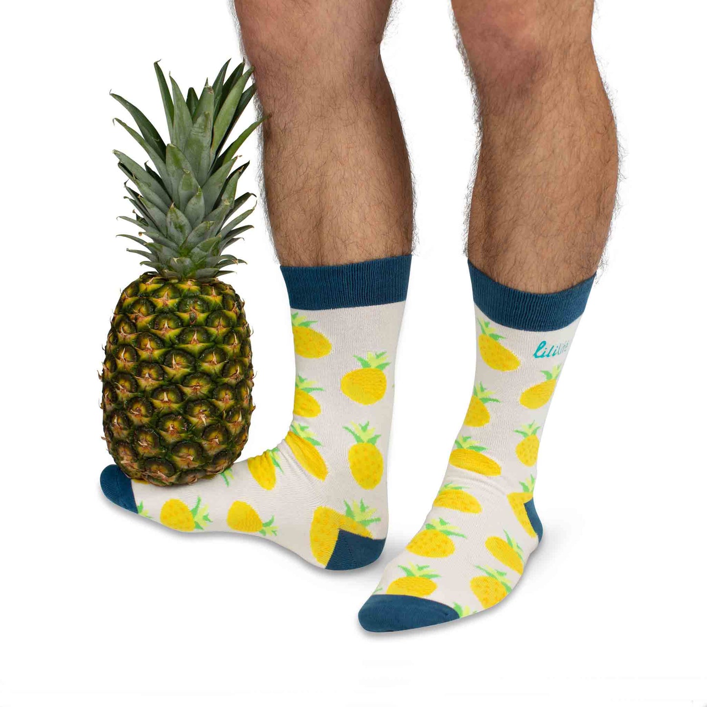 Load image into Gallery viewer, Adult Crew Socks | Pineapples
