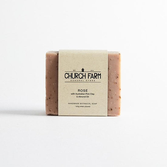 Church Farm Soap - Rose w French Red Clay & Almond Oil