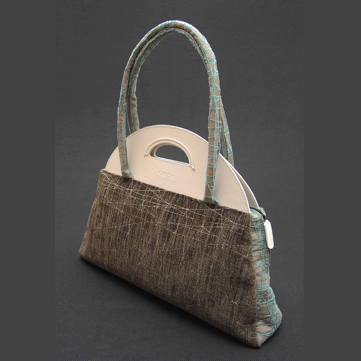 Load image into Gallery viewer, Taybian Mocha &amp;amp; Azure TOTE
