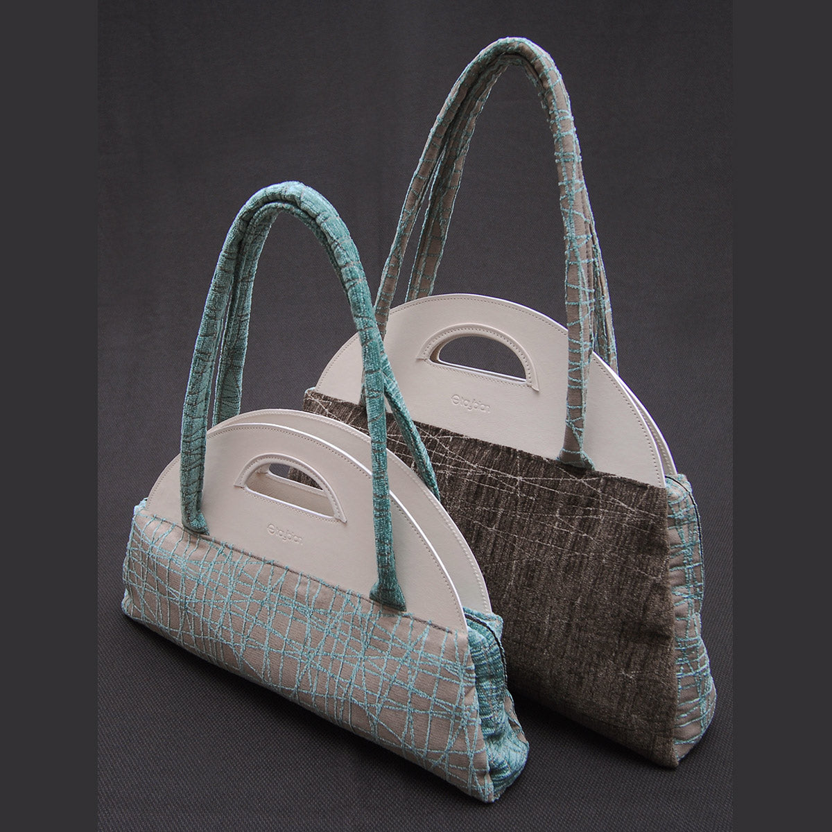 Load image into Gallery viewer, Taybian Mocha &amp;amp; Azure TOTE
