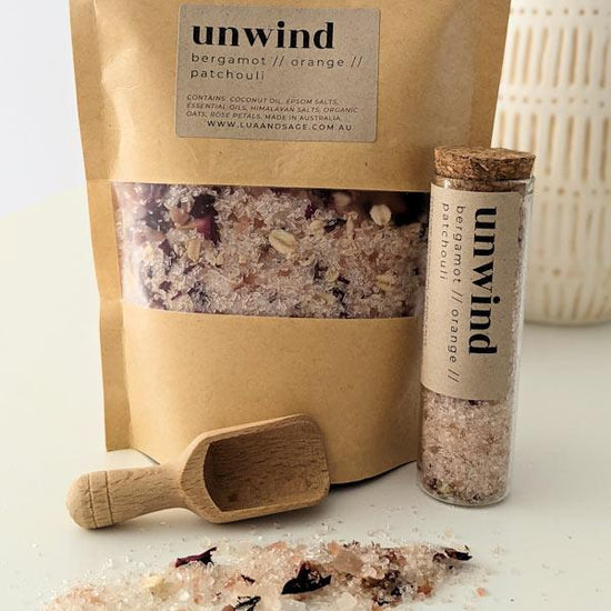 Load image into Gallery viewer, Lua + Sage Bath Salts: 375g pouch
