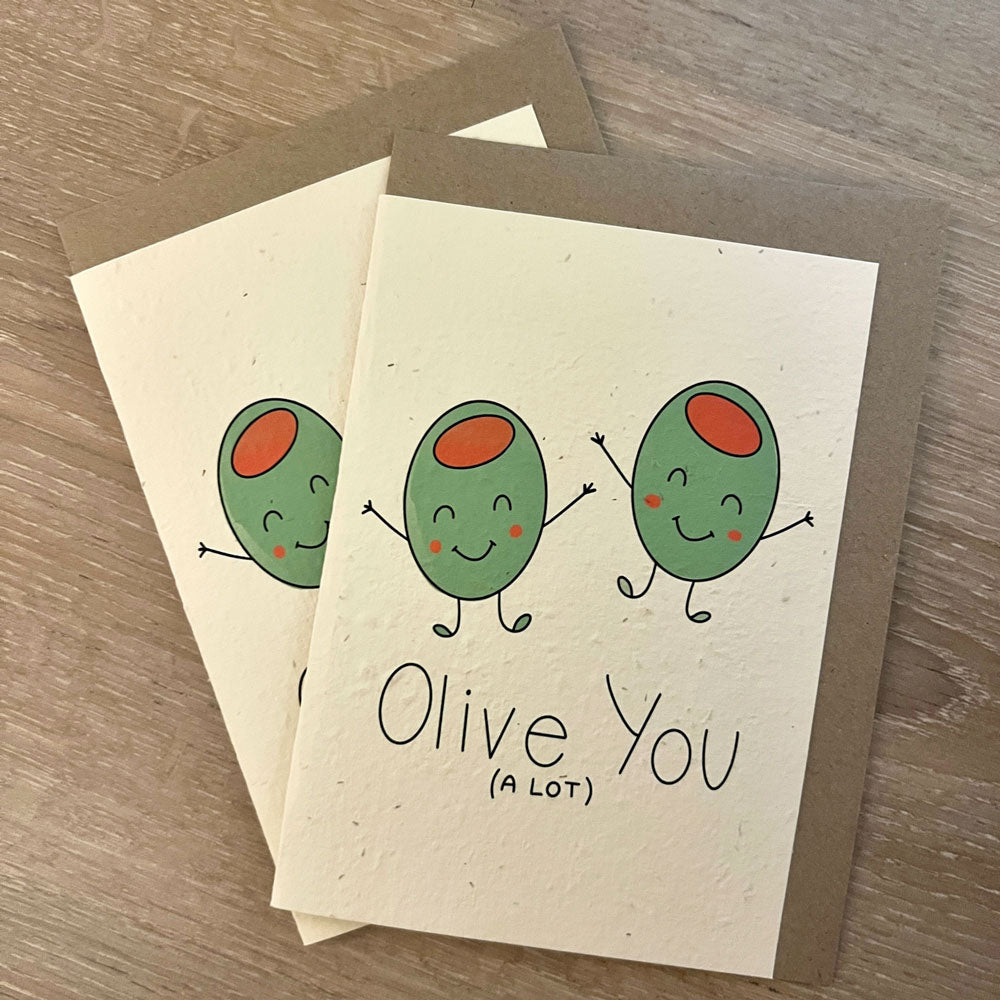 Load image into Gallery viewer, Olive You Plantable Card from Rosy Thoughts
